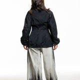 Yohji Yamamoto Kurzjacke im Flight‑Stil schwarz – Rückenansicht