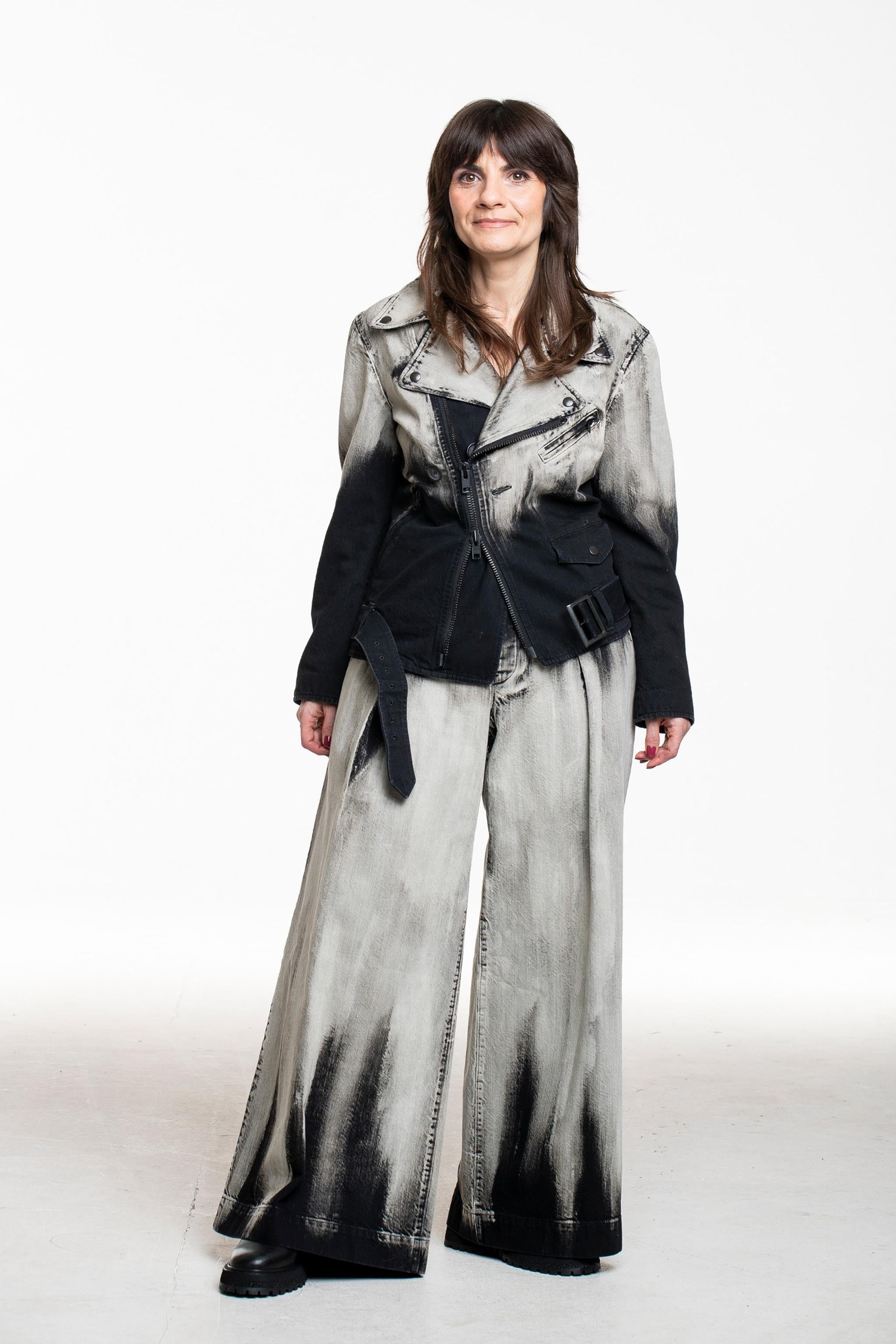 Yohji Yamamoto Jacke im Motorrad‑Stil grau‑schwarz