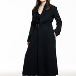 Yohji Yamamoto Langformat aus Woll‑Mix schwarz – Seitenansicht