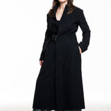 Yohji Yamamoto Langformat aus Woll‑Mix schwarz – Seitenansicht