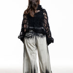 Yohji Yamamoto Strick‑Top hochgeschlossen schwarz – Rückenansicht