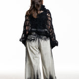 Yohji Yamamoto Strick‑Top hochgeschlossen schwarz – Rückenansicht