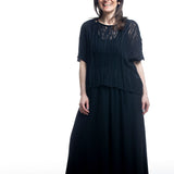 Y’s Yamamoto Stricktop – Portrait mit Lächeln, Schwarz