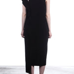 Y´s Yohji Yamamoto Damen Asymmetrisches Kleid schwarz
