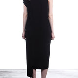 Y´s Yohji Yamamoto Damen Asymmetrisches Kleid schwarz